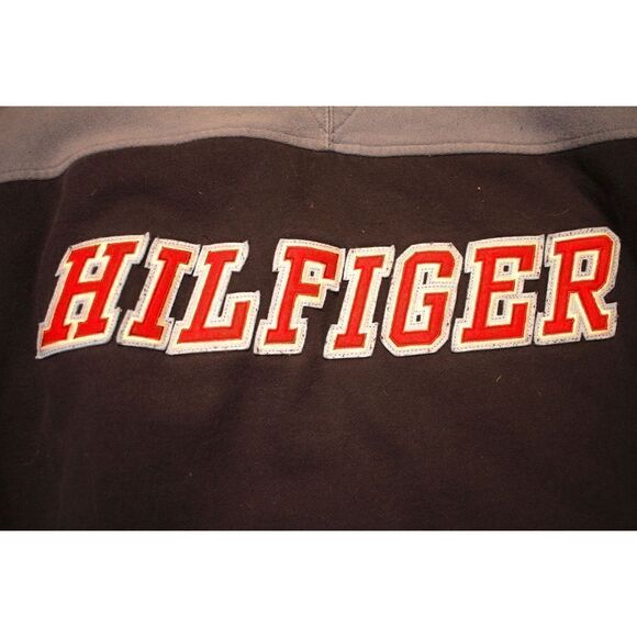 Vintage Tommy Hilfiger Embroidered Letterman Sweatshirt - Navy/Baby Blue/Red - - Picture 5 of 5